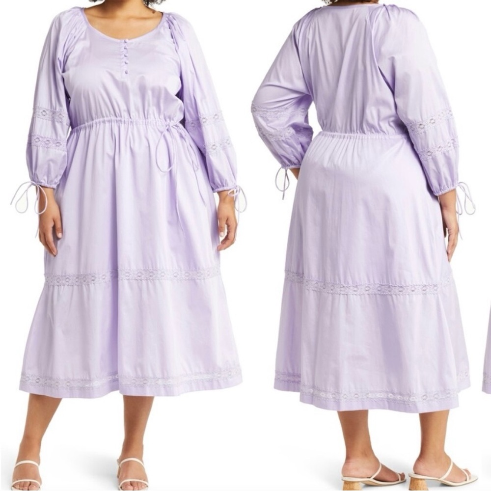 NWT  $304 Harshman Belle dress lilac puff sleeve maxi length size XS - Picture 6 of 14